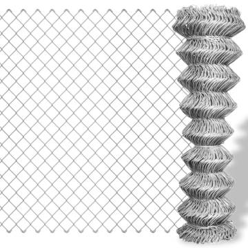 Galvanised Steel Chain Link Fence 25x1.25m | HipoMarket