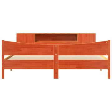 Solid Wood Pine Bed Frame - Wax Brown 200x200 cm | HiPo Market