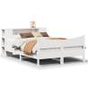 Elegant White Bed Frame 160x200 cm - Solid Pine Wood