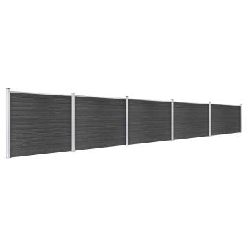 WPC Fence Panel Set 872x146 cm Grey - Durable Garden Barrier