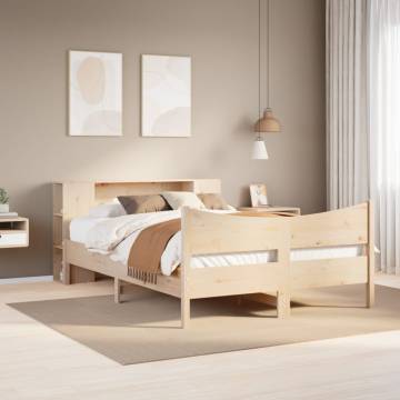 Solid Wood Pine Bed Frame 140x190 cm - Modern Design