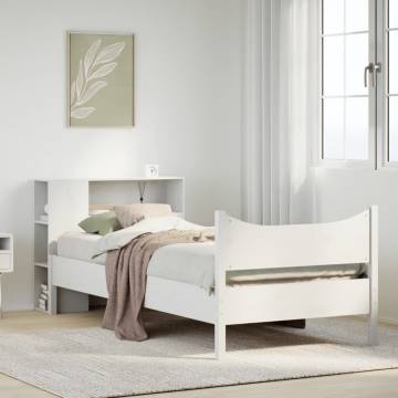 White Bed Frame without Mattress - Solid Pine 90x200 cm