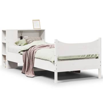 White Bed Frame without Mattress - Solid Pine 90x200 cm