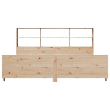 Solid Pine Bed Frame 200x200 cm - Space-Saving Design