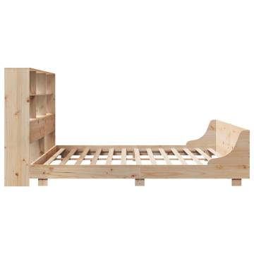 Solid Pine Bed Frame 200x200 cm - Space-Saving Design