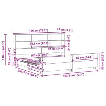 Solid Wood Pine Bed Frame 180x200 cm - Super King Size