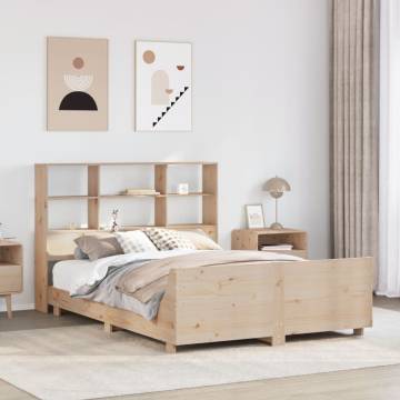 Solid Wood Pine Bed Frame 140x200 cm - Space-Saving Design