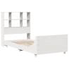 White Bed Frame 100x200 cm - Solid Pinewood & Space-Saving Design