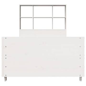 White Bed Frame 100x200 cm - Solid Pinewood & Space-Saving Design