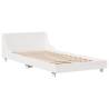 White Bed Frame 100x200 cm - Solid Pinewood & Space-Saving Design