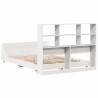 White Double Bed Frame 135x190 cm - Solid Pine Wood