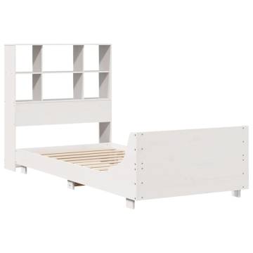 Solid Pine Bed Frame without Mattress - White 90x190 cm Single