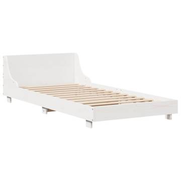 Solid Pine Bed Frame without Mattress - White 90x190 cm Single