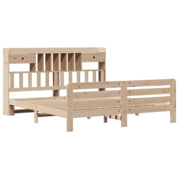 Bookcase Bed 180x200 cm Super King - Solid Wood Pine