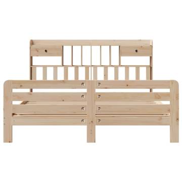 Bookcase Bed 180x200 cm Super King - Solid Wood Pine