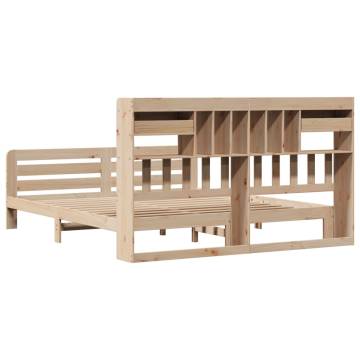 Bookcase Bed 180x200 cm Super King - Solid Wood Pine