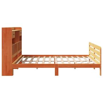 Bookcase Bed Without Mattress | Wax Brown 180x200 cm Super King