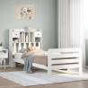  Bookcase Bed without Mattress White 75x190 cm Small Single Solid Wood Pine Colour white Size 75 x 190 cm 