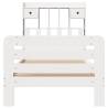 White Bookcase Bed 75x190 cm - Small Single Solid Pine