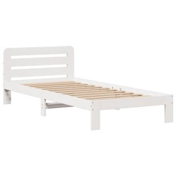 White Bookcase Bed 75x190 cm - Small Single Solid Pine