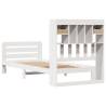 White Bookcase Bed 75x190 cm - Small Single Solid Pine