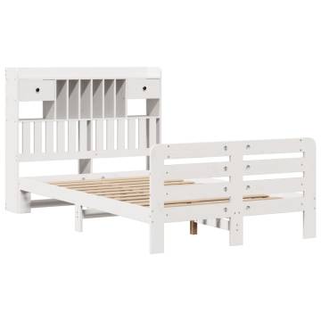 Bookcase Bed Without Mattress - White, 120x190 cm Small Double