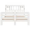 Bookcase Bed without Mattress - White Solid Pine 140x190 cm