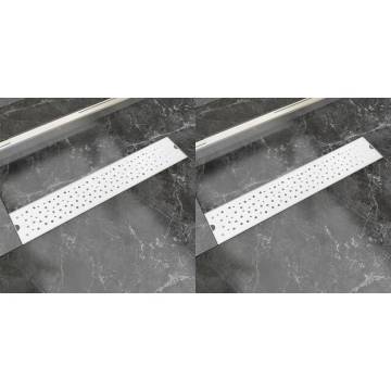 Linear Shower Drain 2 pcs Bubble 630x140 mm Stainless Steel