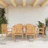 Stackable Garden Chairs - 6 pcs Solid Teak Wood | HipoMarket