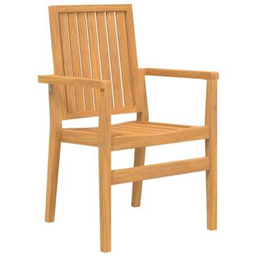 Stackable Garden Chairs - 6 pcs Solid Teak Wood | HipoMarket