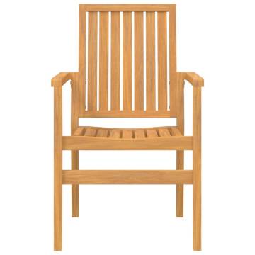 Stackable Garden Chairs - 6 pcs Solid Teak Wood | HipoMarket