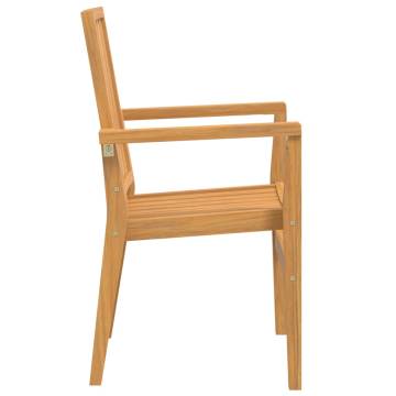 Stackable Garden Chairs - 6 pcs Solid Teak Wood | HipoMarket