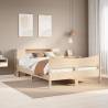  Bed Frame without Mattress 150x200 cm King Size Solid Wood Pine Colour natural Size 150 x 200 cm 