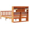 Bookcase Bed Without Mattress - Wax Brown Solid Wood 135x190 cm