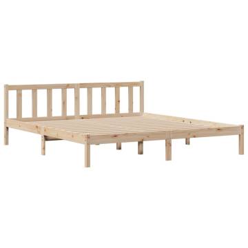 Solid Pine Bookcase Bed 180x200 cm - Super King | Hipomarket UK