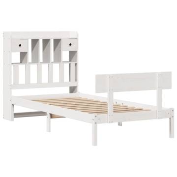 Bookcase Bed without Mattress - White 75x190 cm | HipoMarket