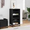 Elegant Black Shoe Rack | 48x38x97.5 cm Engineered Wood