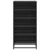 Elegant Black Shoe Rack | 48x38x97.5 cm Engineered Wood