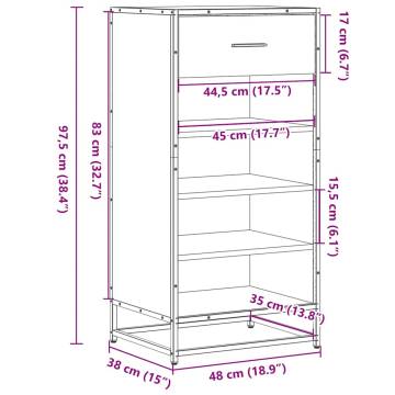 Shoe Rack Sonoma Oak - Stylish & Durable | HipoMarket