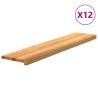 Stair Treads 12 pcs Light Brown Solid Oak | Hipo Market