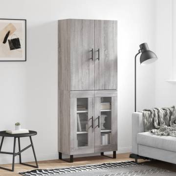 Highboard Grey Sonoma 69.5x34x180 cm - Stylish Storage Solution