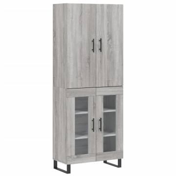 Highboard Grey Sonoma 69.5x34x180 cm - Stylish Storage Solution