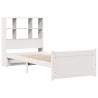 Bookcase Bed without Mattress - White Solid Pine 75x190cm