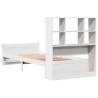 Bookcase Bed without Mattress - White Solid Pine 75x190cm