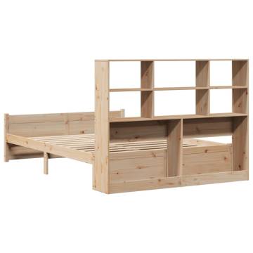 Bookcase Bed 135x190 cm Double - Solid Wood Pine | HipoMarket