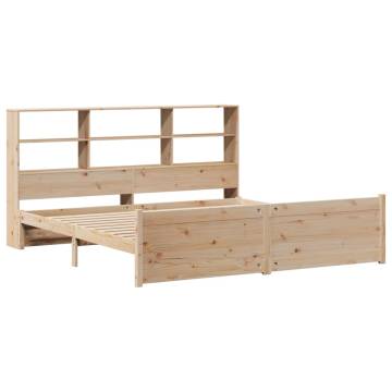 Bookcase Bed 180x200 cm Super King Solid Pine | HipoMarket