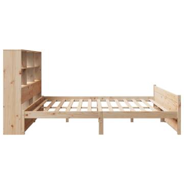 Bookcase Bed 180x200 cm Super King Solid Pine | HipoMarket