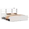 Bookcase Bed Without Mattress - White Solid Pine 200x200cm