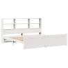 Bookcase Bed Without Mattress - White Solid Pine 200x200cm