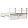 Bookcase Bed Without Mattress - White Solid Pine 200x200cm